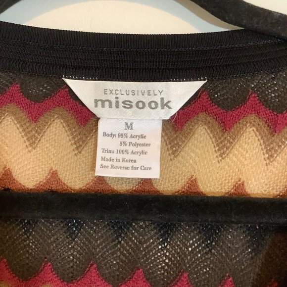 Exclusively Misook long sleeve button down cardigan size m - Picture 3 of 5